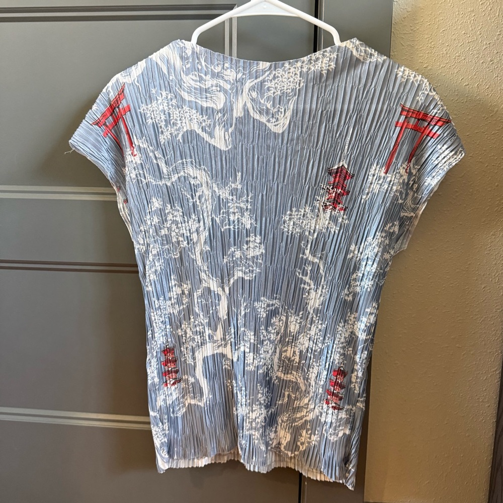 Zara Pleated Print Top
